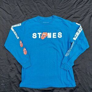 Rolling Stones No Filter 2019 US Tour Long Sleeve Blue T-Shirt Sz M